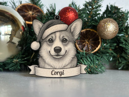Corgi Tree - Personalisable Christmas Tree Decoration Bauble Ornament Dog Gift