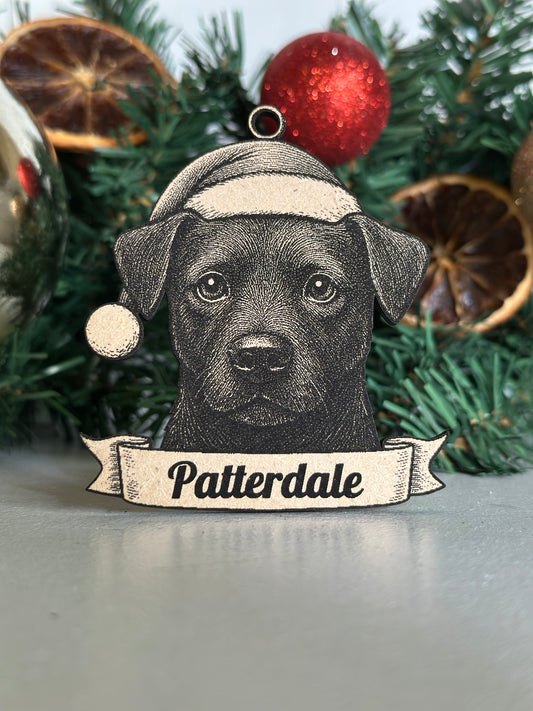 Patterdale Terrier - Personalisable Christmas Tree Decoration Bauble Ornament Dog Gift