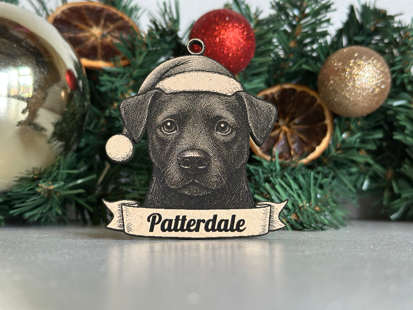 Patterdale Terrier - Personalisable Christmas Tree Decoration Bauble Ornament Dog Gift