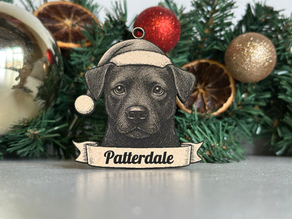 Patterdale Terrier - Personalisable Christmas Tree Decoration Bauble Ornament Dog Gift