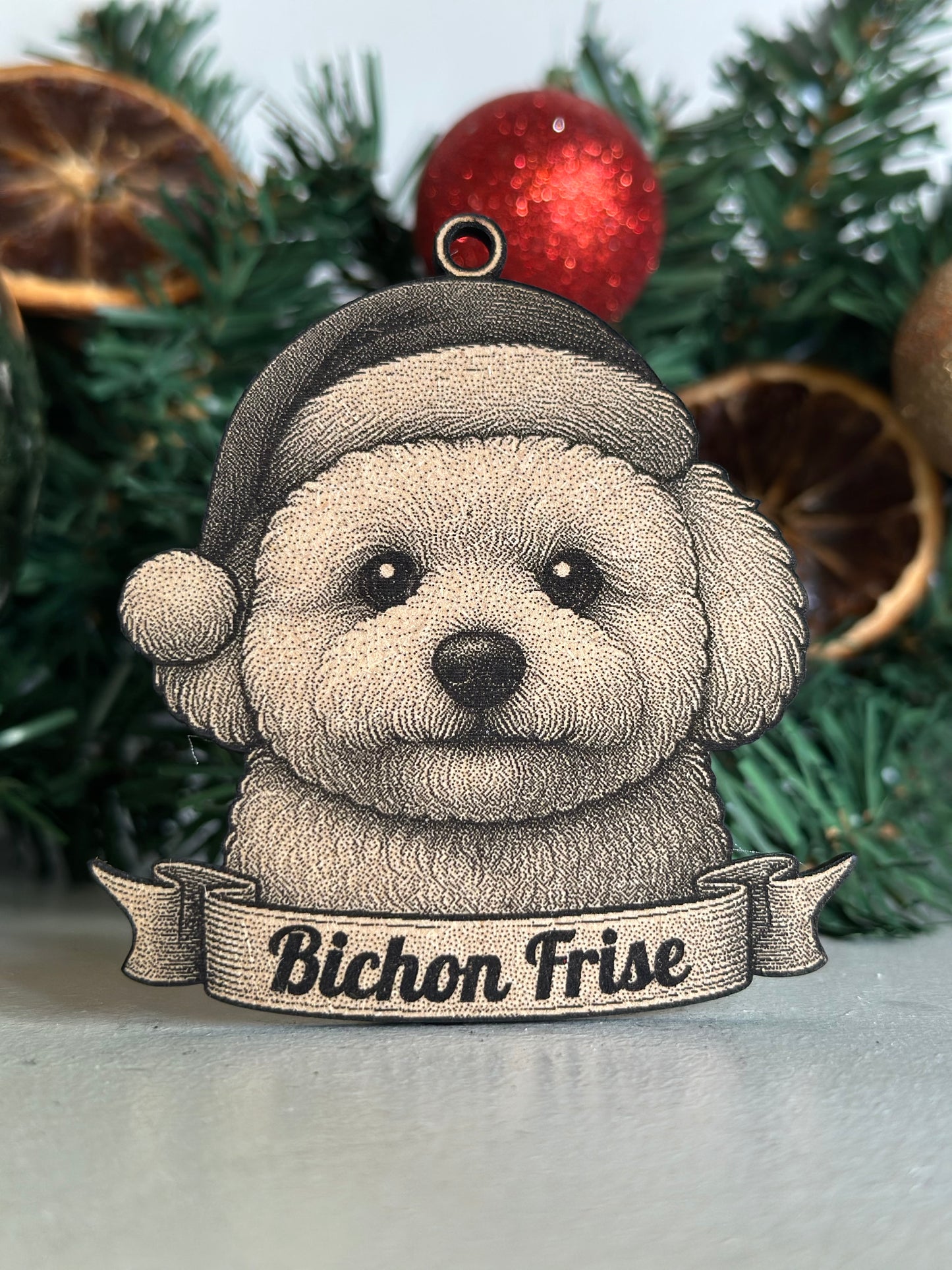 Bichon Frise - Personalisable Christmas Tree Decoration Bauble Ornament Dog Gift