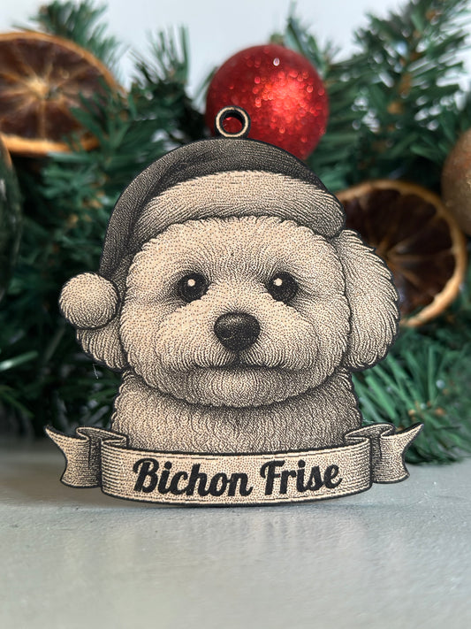 Bichon Frise - Personalisable Christmas Tree Decoration Bauble Ornament Dog Gift
