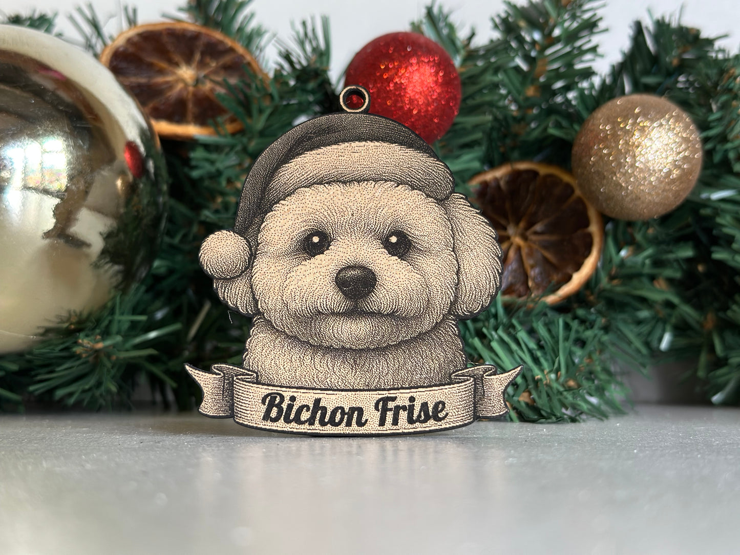 Bichon Frise - Personalisable Christmas Tree Decoration Bauble Ornament Dog Gift