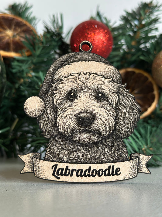 Labradoodle - Personalisable Christmas Tree Decoration Bauble Ornament Dog Gift