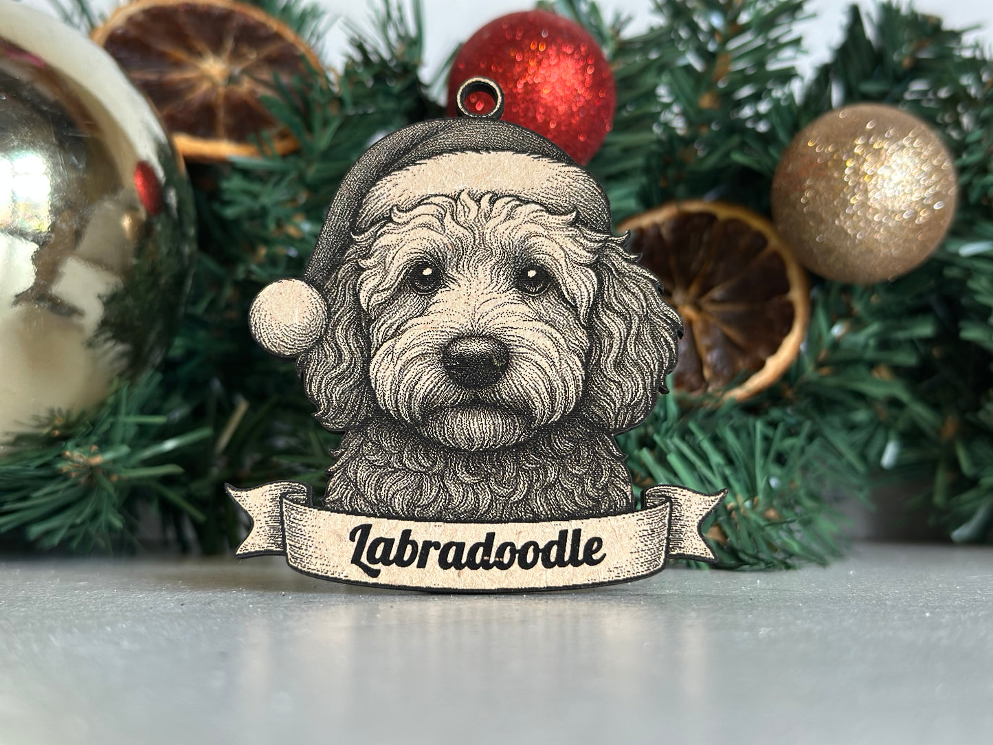 Labradoodle - Personalisable Christmas Tree Decoration Bauble Ornament Dog Gift