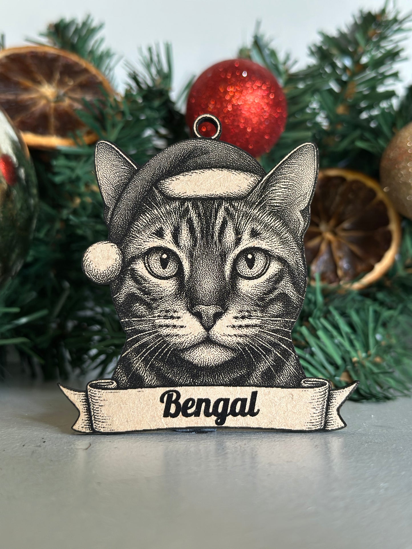 Bengal - Personalisable Christmas Tree Decoration Bauble Ornament Cat Gift
