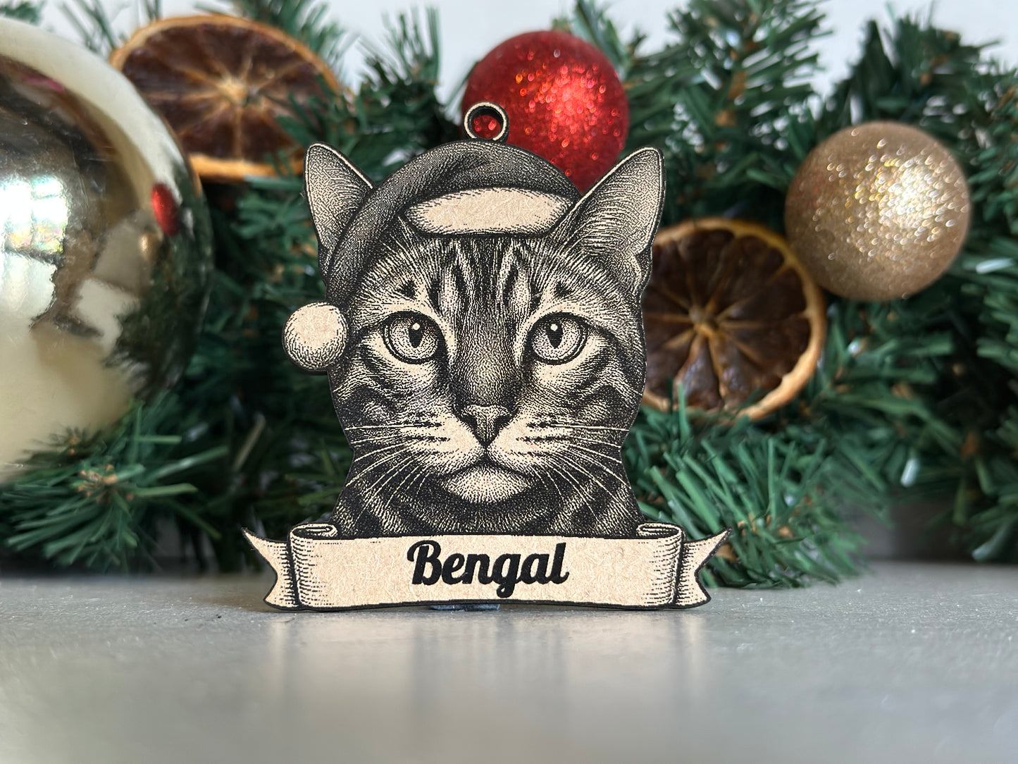 Bengal - Personalisable Christmas Tree Decoration Bauble Ornament Cat Gift