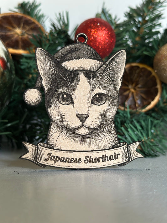 Japanese Shorthair - Personalisable Christmas Tree Decoration Bauble Ornament Cat Gift
