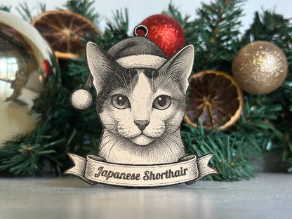 Japanese Shorthair - Personalisable Christmas Tree Decoration Bauble Ornament Cat Gift