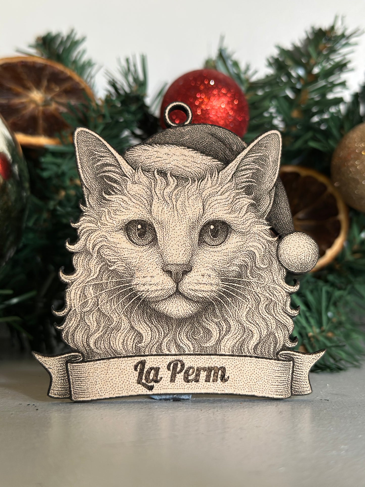 La Perm  - Personalisable Christmas Tree Decoration Bauble Ornament Cat Gift