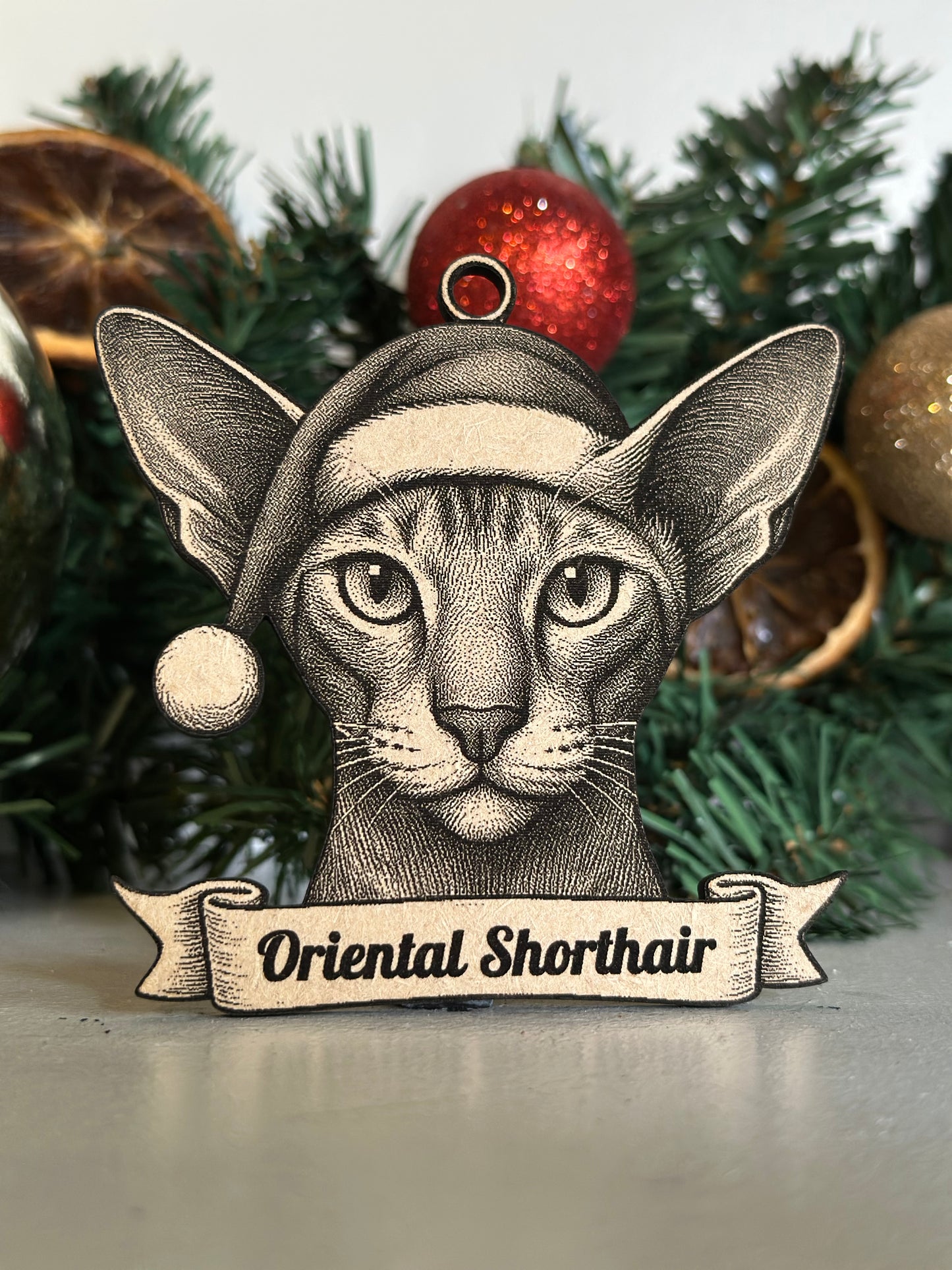 Oriental Shorthair  - Personalisable Christmas Tree Decoration Bauble Ornament Cat Gift