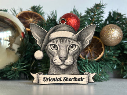 Oriental Shorthair  - Personalisable Christmas Tree Decoration Bauble Ornament Cat Gift