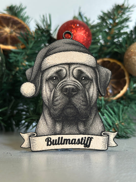 Bullmastiff - Personalisable Christmas Tree Decoration Bauble Ornament Dog Gift