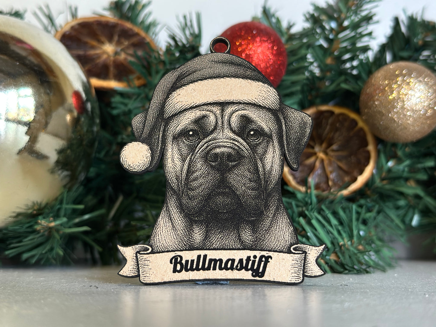 Bullmastiff - Personalisable Christmas Tree Decoration Bauble Ornament Dog Gift