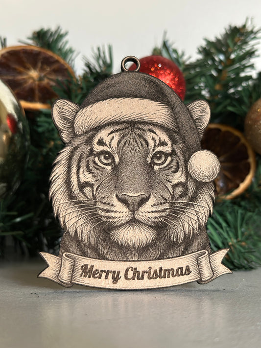Tiger  - Personalisable Christmas Tree Decoration Bauble Ornament Gift
