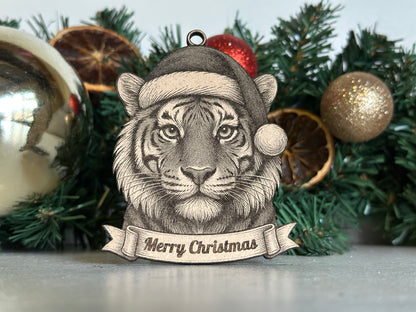 Tiger  - Personalisable Christmas Tree Decoration Bauble Ornament Gift