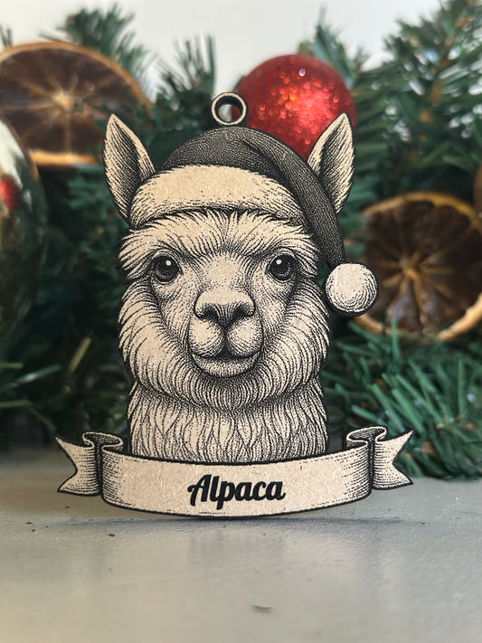 Alpaca  - Personalisable Christmas Tree Decoration Bauble Ornament Farm Gift