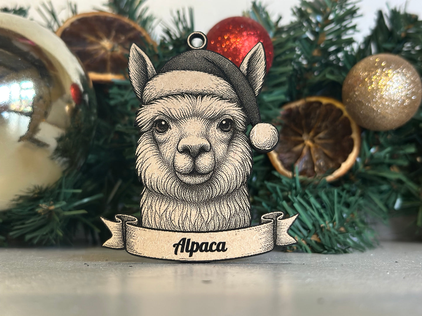Alpaca  - Personalisable Christmas Tree Decoration Bauble Ornament Farm Gift
