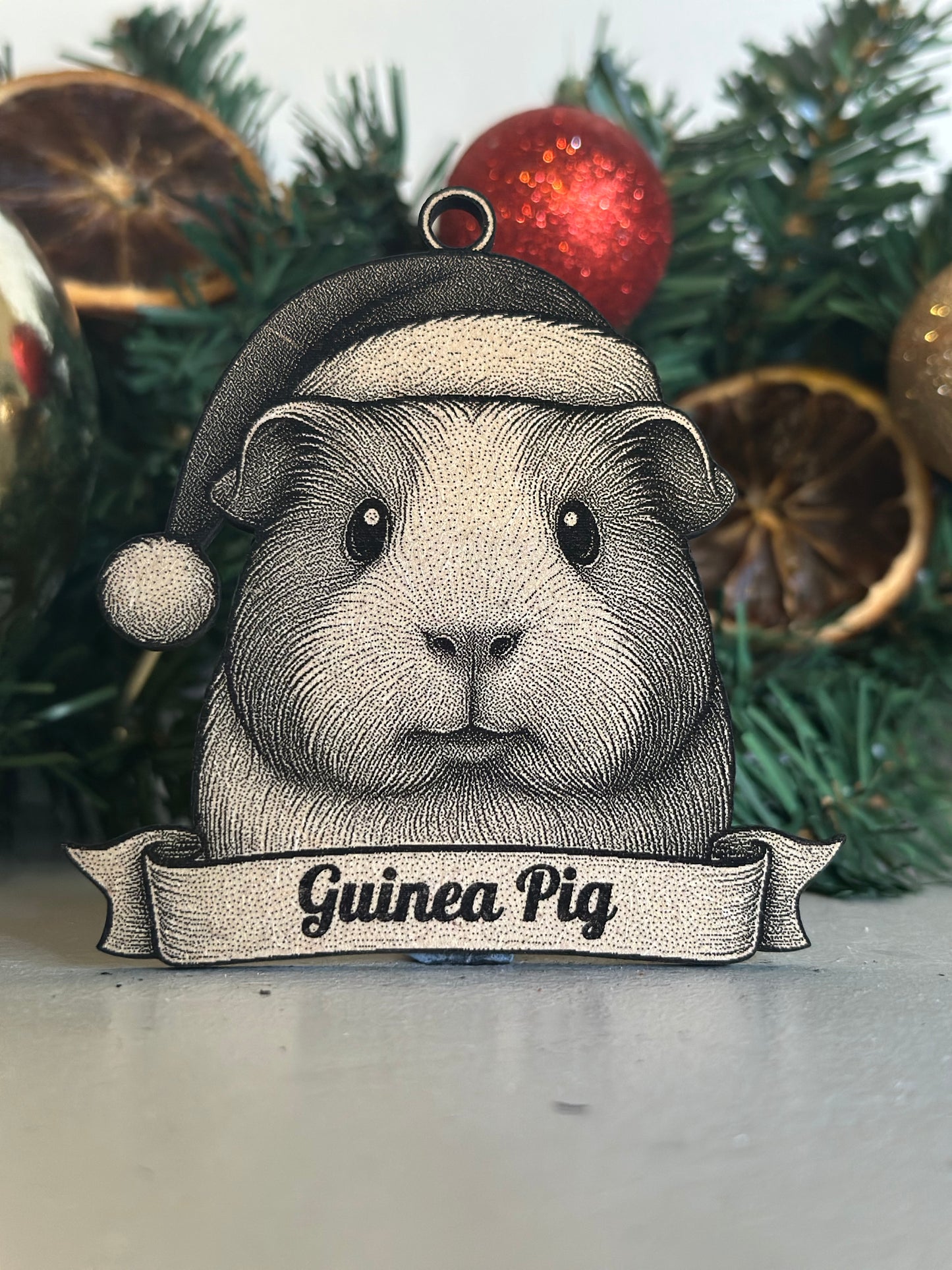 Guinea Pig  - Personalisable Christmas Tree Decoration Bauble Ornament Pet Gift