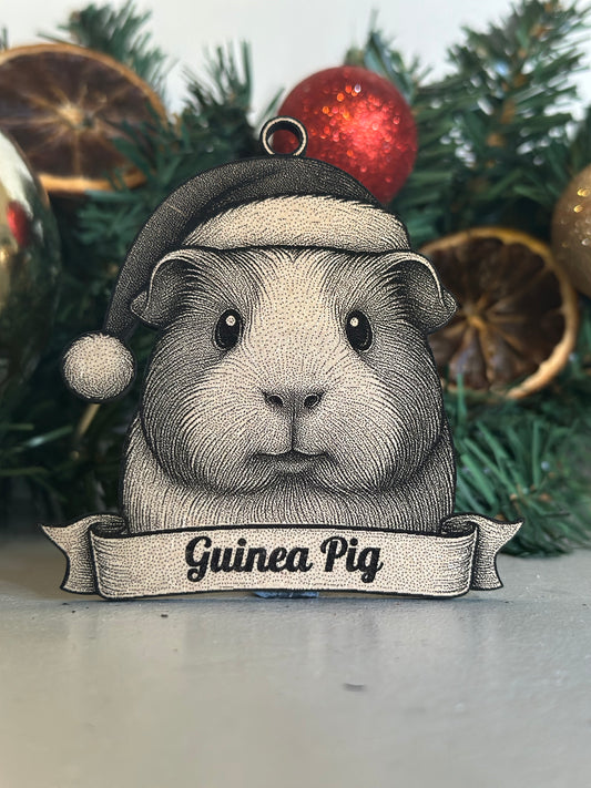 Guinea Pig  - Personalisable Christmas Tree Decoration Bauble Ornament Pet Gift