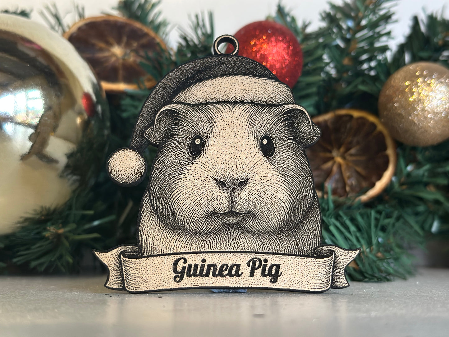 Guinea Pig  - Personalisable Christmas Tree Decoration Bauble Ornament Pet Gift