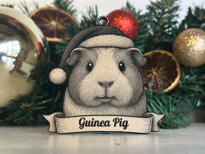 Guinea Pig  - Personalisable Christmas Tree Decoration Bauble Ornament Pet Gift