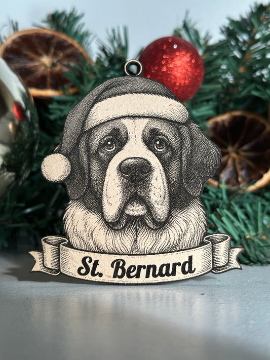 St. Bernard - Personalisable Christmas Tree Decoration Bauble Ornament Dog Gift