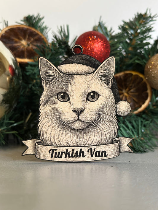 Turkish Van - Personalisable Christmas Tree Decoration Bauble Ornament Cat Gift