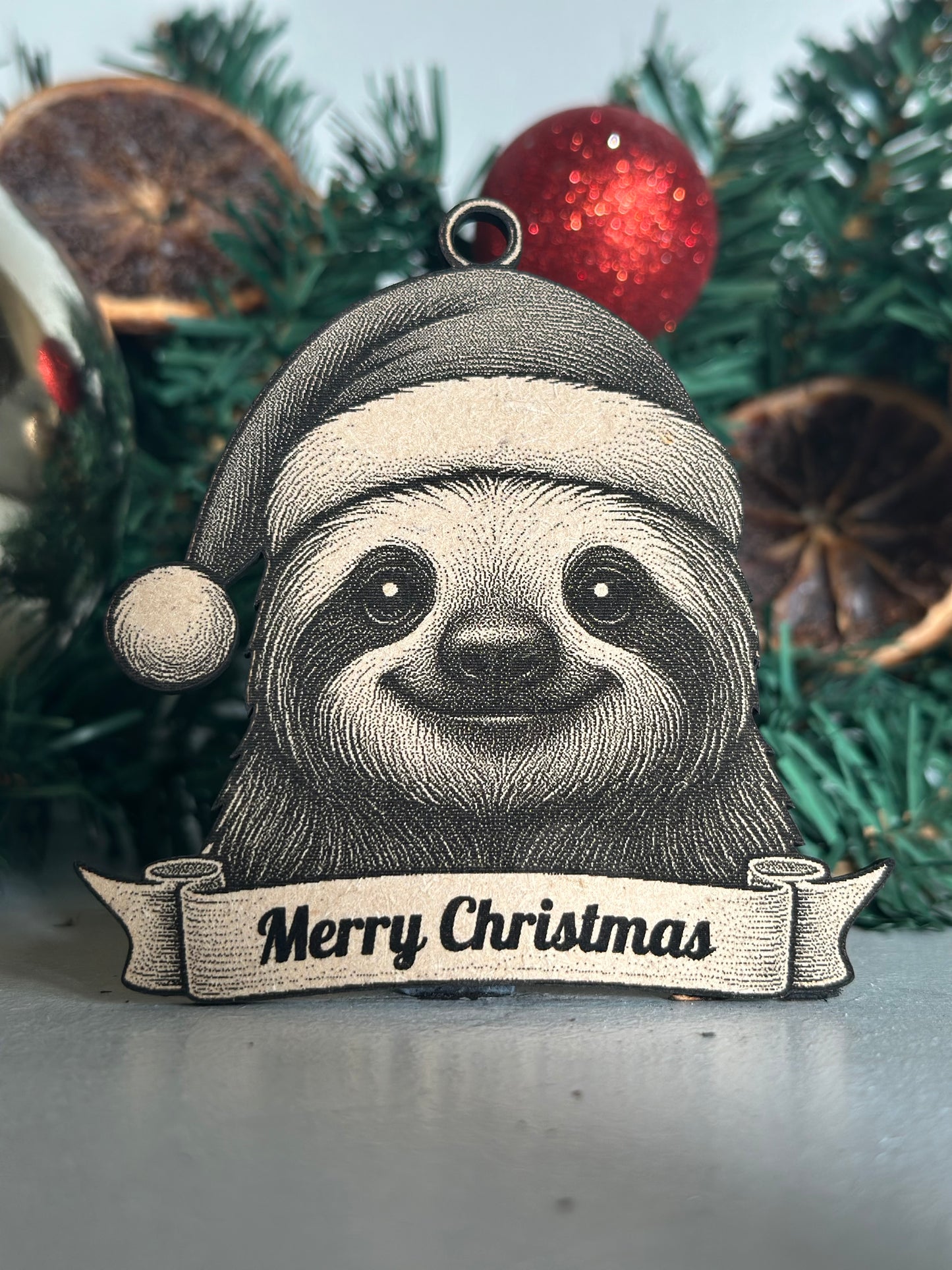 Sloth - Personalisable Christmas Tree Decoration Bauble Ornament Zoo Gift