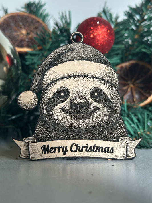 Sloth - Personalisable Christmas Tree Decoration Bauble Ornament Zoo Gift