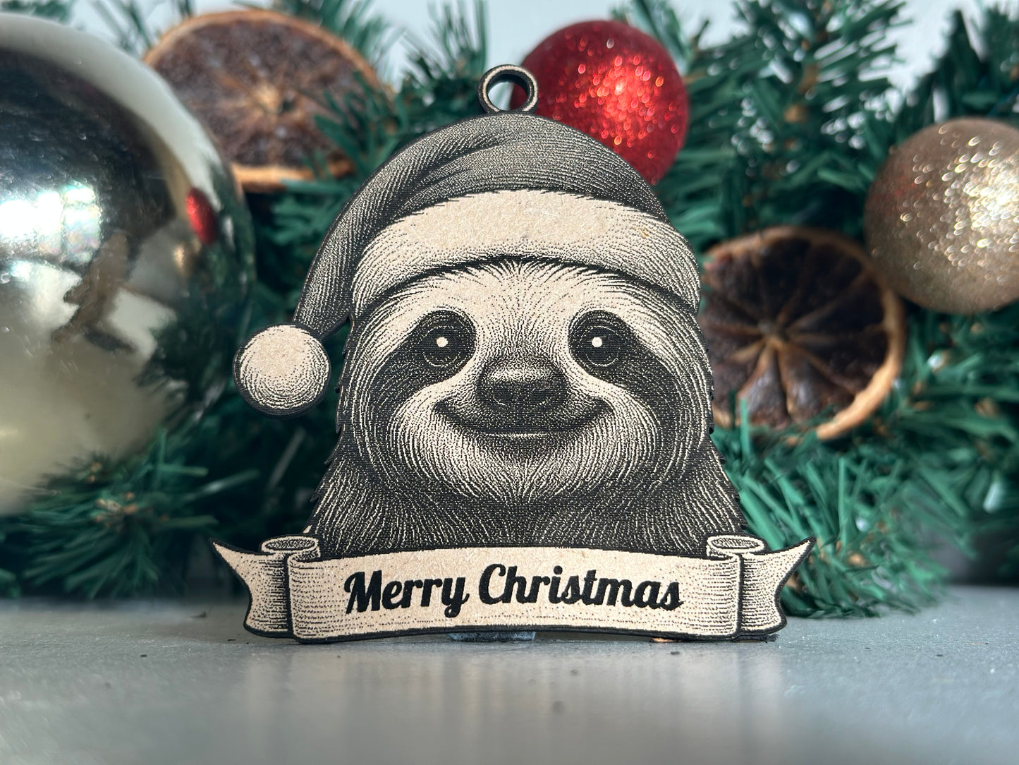 Sloth - Personalisable Christmas Tree Decoration Bauble Ornament Zoo Gift