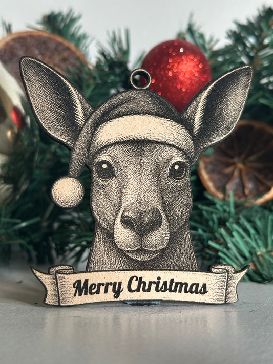 Kangaroo - Personalisable Christmas Tree Decoration Bauble Ornament Zoo Gift