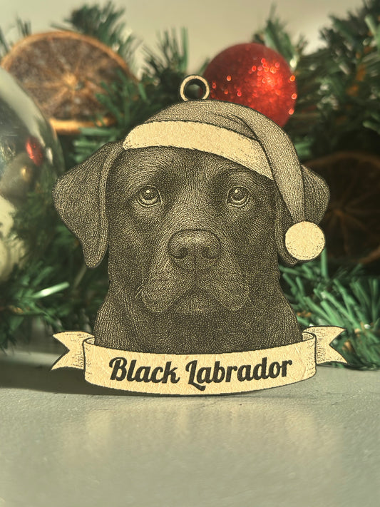 Black Labrador - Personalisable Christmas Tree Decoration Bauble Ornament Dog Gift