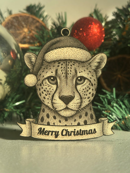 Cheetah - Personalisable Christmas Tree Decoration Bauble Ornament Zoo Gift