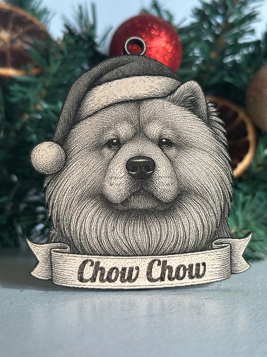 Chow Chow - Personalisable Christmas Tree Decoration Bauble Ornament Dog Gift