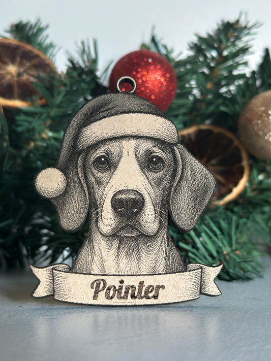 Pointer - Personalisable Christmas Tree Decoration Bauble Ornament Dog Gift