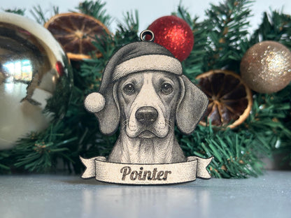 Pointer - Personalisable Christmas Tree Decoration Bauble Ornament Dog Gift