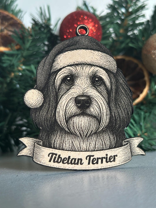 Tibetan Terrier - Personalisable Christmas Tree Decoration Bauble Ornament Dog Gift