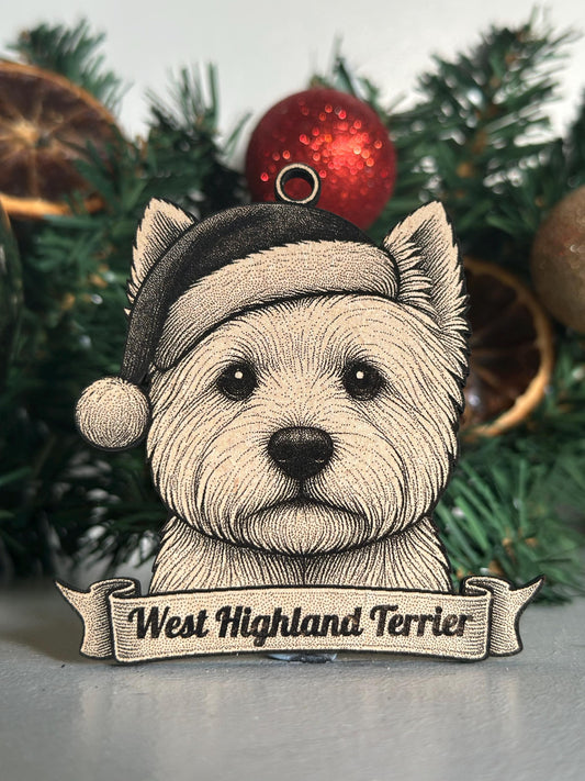 West Highland Terrier White - Personalisable Christmas Tree Decoration Bauble Ornament Dog Gift